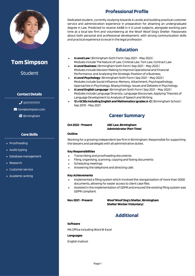 resume templates for university students